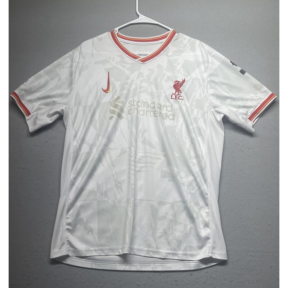 Nike Liverpool FC Diaz #23 Soccer Jersey White Away Shirt Men's Size M